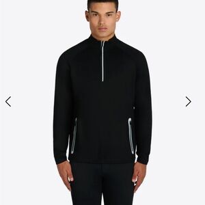 Bugatchi Solid Quarter Zip Mock Neck Pullover Mens Size XL